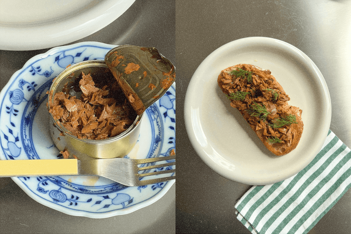 Teriyaki-Thunfisch-Toast mit frischem Dill