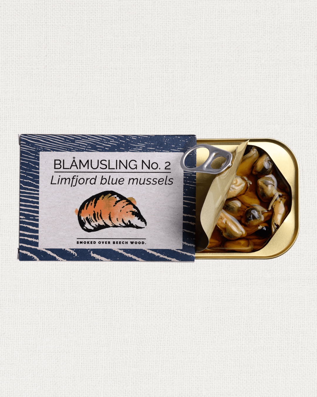 Limfjord Blue Mussels, Smoked Over Beech Wood, 100g