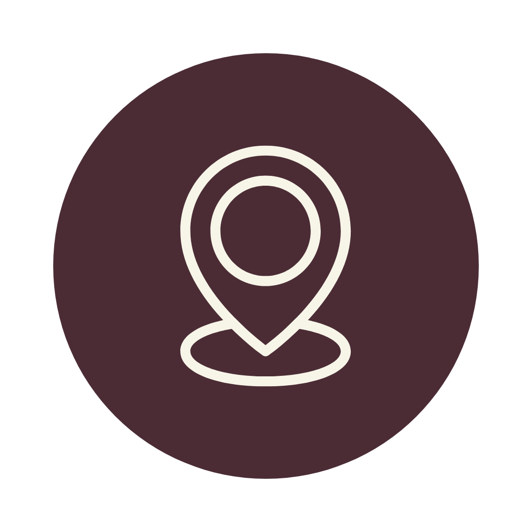 Schwarzes Icon, symbolisiert lokale Produktion oder regionale Herkunft.