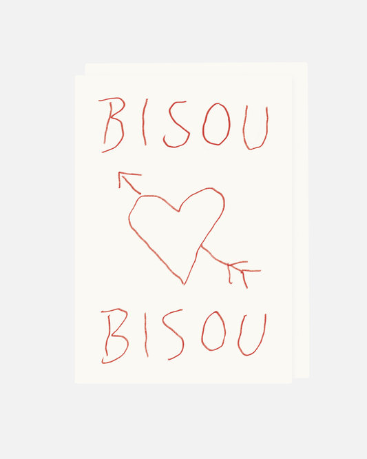 Liebeskarte - Bisou Bisou (personalisierbar)